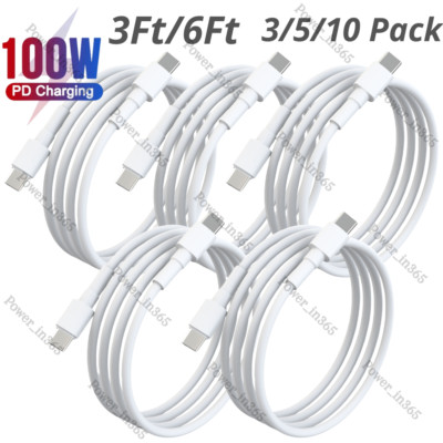 100W USB-C to USB-C Type-C PD Fast Charger Cable For Android Macbook iPhone 15