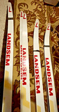 NOS - Vintage Landsem Honeycomb Carbon Black Electric Base Waxable Skis - 200cm