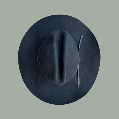 LHC brands vintage black felt rancher style western hat Vintage LHC Brands Wool Felt Western Cowboy Classic Rancher  main image 2
