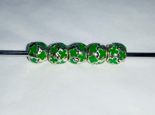 5 METAL & ENAMEL European Large Hole Spacer Beads Various Colours & Styles B - Picture 21 of 41