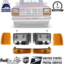 New Front Headlights Corner Lights Signal Lights Fits 1989-1994 Ford Ranger