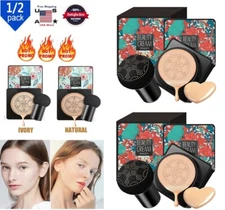 2× Air Cushion CC BB Cream Concealer Moisturizing Foundation Mushroom Head USA