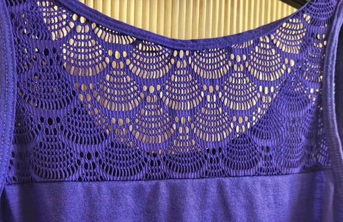 SO Swim Cover-Up Girl's Sz 14-1/2 'Off Duty Mermaid' Navy Purple Summer Tank - Picture 5 of 8