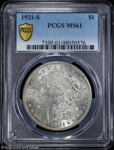 1921-S $1 Morgan Silver Dollar PCGS MS 61 | Uncirculated UNC
