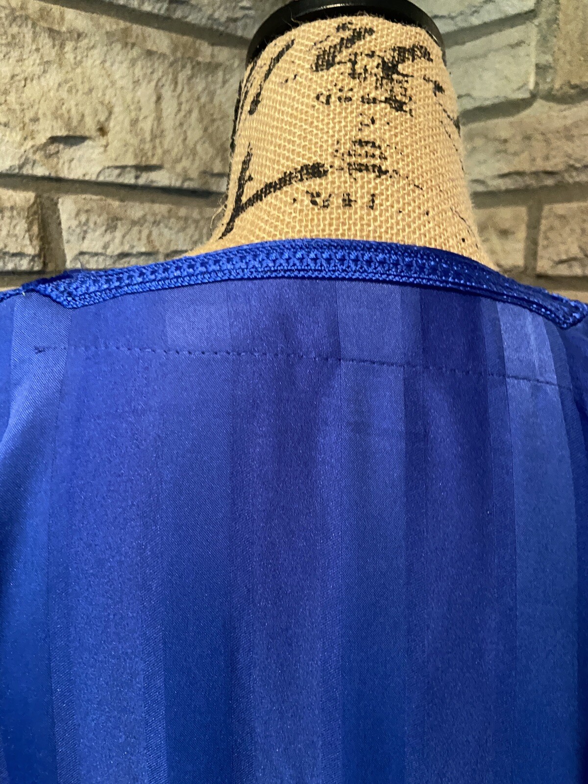 Quality Handmade Solid Royal Blue Embroidered  V-… - image 5