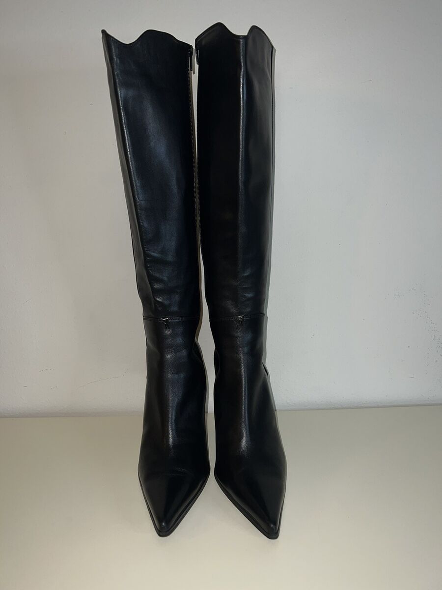Women's Cesare PACIOTTI Black Leather Pointed Toe Heeled Women's Cesare PACIOTTI Black Leather Pointed Toe Heeled