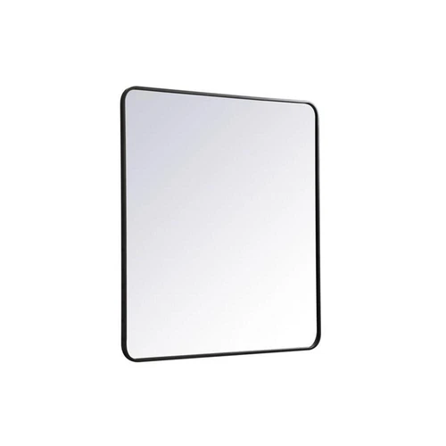Elegant Decor Evermore 36x40" Soft Corner Metal Rectangular Mirror in Black - Picture 4 of 8