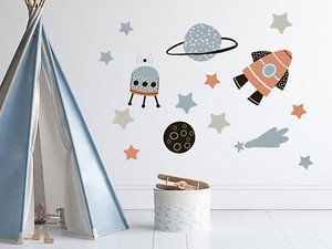 Wandtattoo Kinderzimmer Rakete Weltall Ufo Planeten Geschenk Deko Fur Wand Jungs Ebay