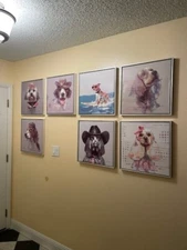 Dog Paintings on Canvas 18"x18" in Aluminum Frame, 8 Choices (1 Missing in Group