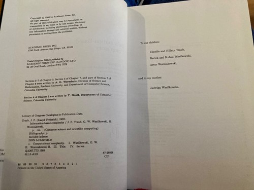 Computer Science and Scientific Computing Ser.: Information-Based Complexity by - 第 5/6 張圖片