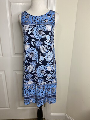 Women s Loft Petites Sleeveless Pineapple Rayon Stretch Shift Dress  Size S *NWT