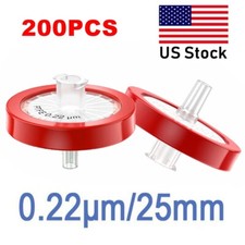 Syringe Filters PTFE Hydrophobic 25mm 0.22um NonSterile 10/pk Lab Needle Filters