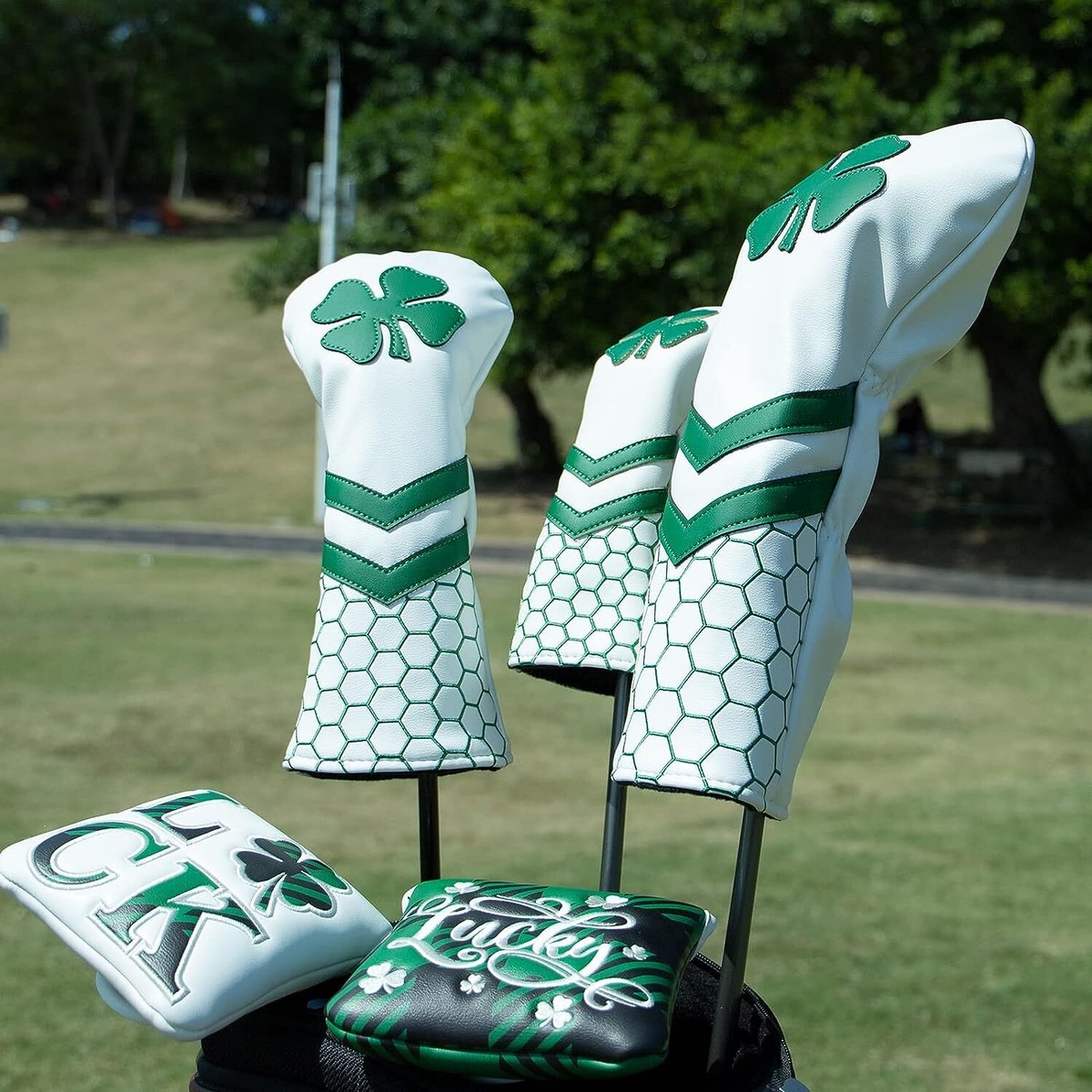 CLOVER♣️HEAD Golf Putter Cover Sword &Shield Sports Lucky Clover Putter