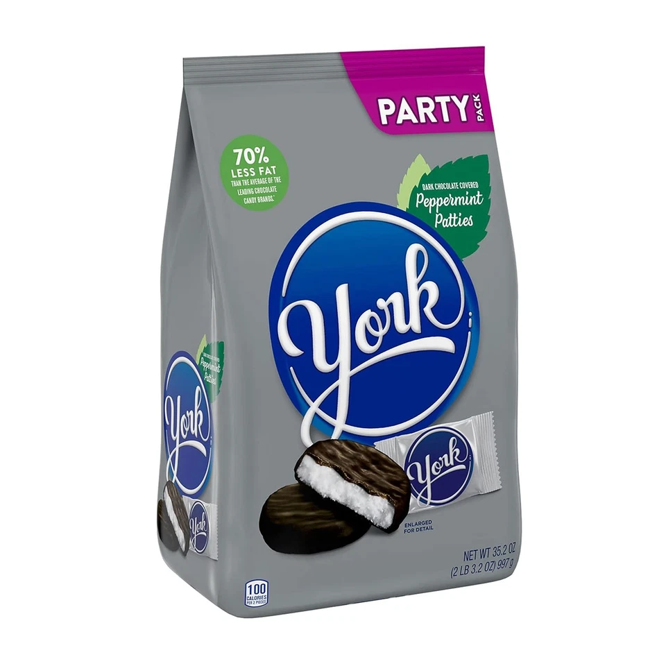 YORK Empanadas de Menta Chocolate Oscuro, Fiesta de Caramelos 35.2 Onzas (Pack de 1) Foto 3 de 4