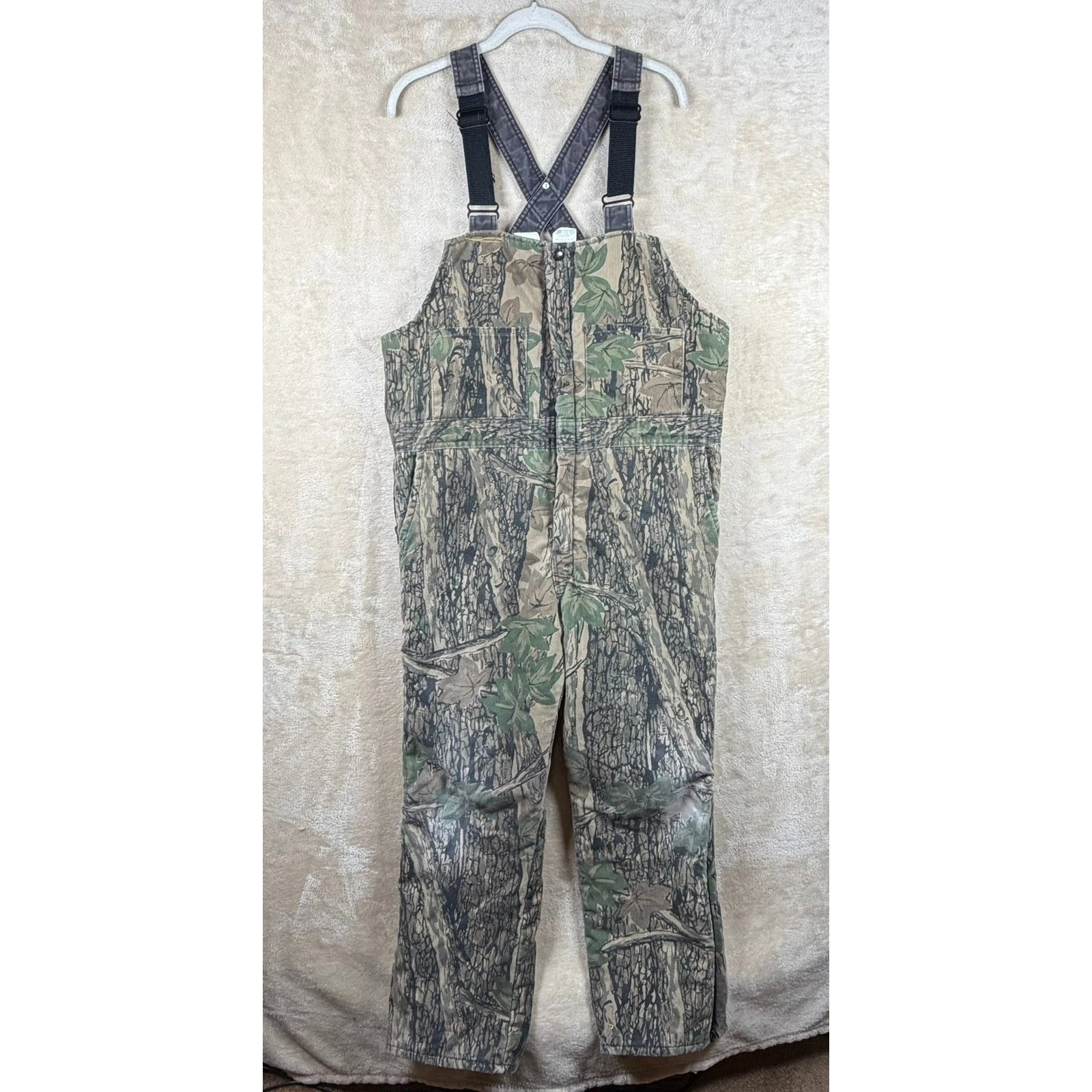 Walls Blizzard Pruf Camo Insulated Bib Overalls Waist 38-40 Made In USA Realtree