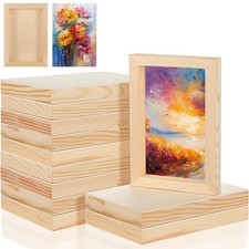 12 Pack Wood Panels 5 x 7 Inch Wooden Canvas Board Unfinished Wooden Panel Bo...