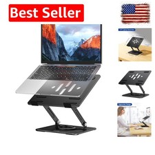Laptop Stand with 360 Rotating Base, Ergonomic Adjustable Notebook Riser, Fo...