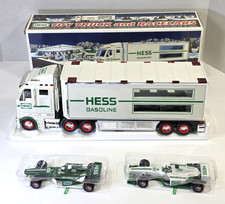 2003 Hess Toy Truck AND Race Cars With Lights In Box COLLECTIBLE NOS