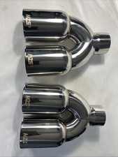 Mzs Dual Exhaust Tips 2.5 Inlet 3.5 Outlet Tailpipe Universal Silver 2pcs Mzs Dual Exhaust Tips 2.5 Inlet 3.5 Outlet Tailpipe Universal Silver 2pcs