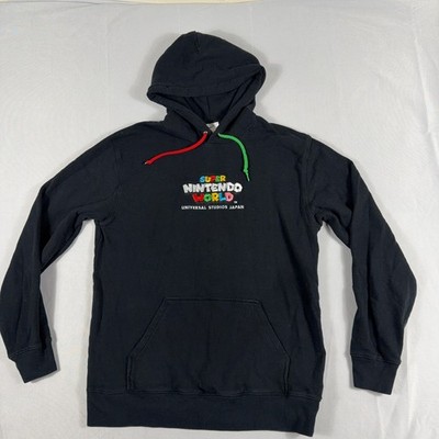 Universal Studios Super Nintendo World Hoodie Embroidered Logo Mens XL Black