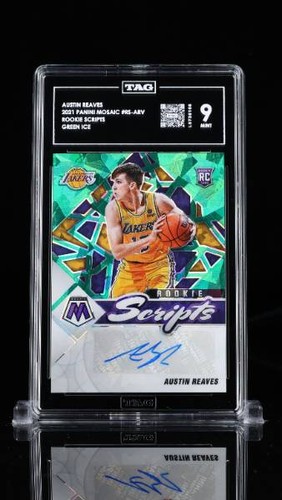 Austin Reaves [Green Ice] #RS-ARV 2021 Panini Mosaic Rookie Scripts Autographs card