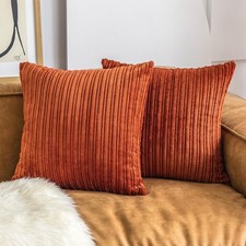 UGASA Fall Decor Super Soft Striped Corduroy Pillow Covers Large Throw Pillow