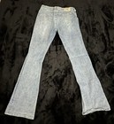True Religion Women's Light Blue Flared Denim Jeans Logo Mid Rise Size 29  — photo 2