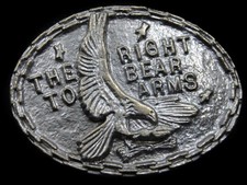 RL09120 VINTAGE 1970s  THE RIGHT TO BEAR ARMS  SECOND AMENDMENT BELT BUCKLE