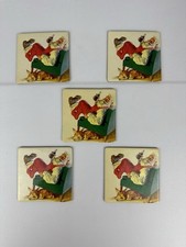 Coca Cola Santa Coasters Set of 5 Cork Back Christmas Holiday Coke 2000