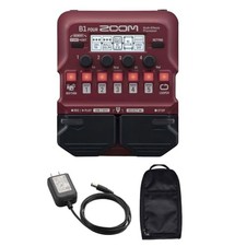 Pédale multi-effets ZOOM B1 FOUR Bass avec kit adaptateur sac de transport