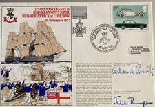D-Day Beachmaster Edward Gueritz Julian Thomson Falklands War Signed Navy cover