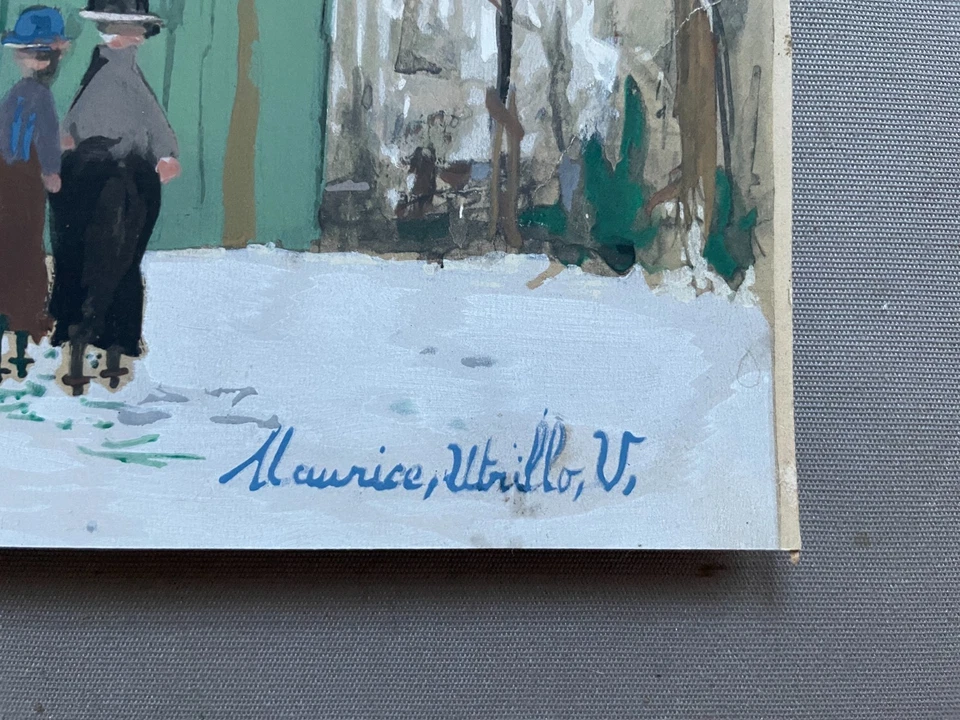 Montmartre, Paris, Estampe rehaussée de gouache d'après Utrillo - Photo 2/4