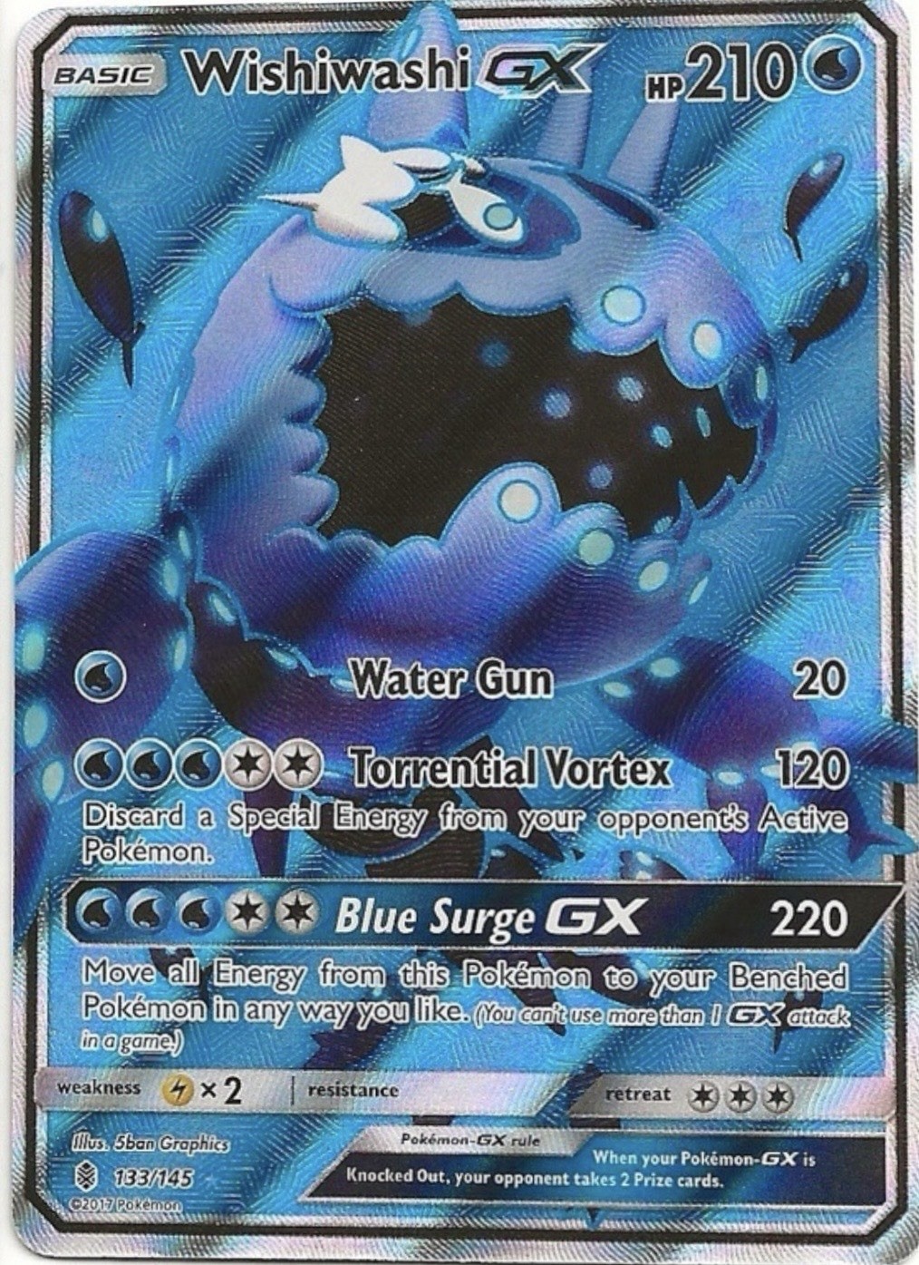 Wishiwashi GX (Full Art) 133/145 SM - Guardians Rising Ultra Rare Pokemon