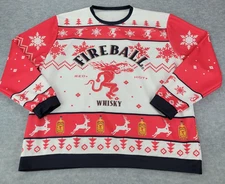 Fireball Whiskey Hockey Jersey Red Dragon Christmas Promo Mens Size 5XL