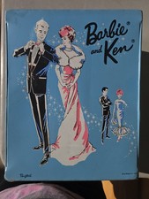 Vintage 1963 Mattel Barbie Ken Ponytail Blue Vinyl Carrying Case Closet
