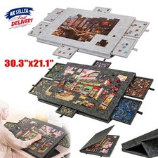 Felt Jigsaw Puzzle Board Portable Puzzle Storage Table w/ 6 Slid Drawer 1000pcs