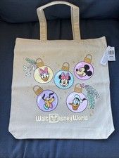 Disney Parks Bag Tote 2025 WDW Christmas Mickey & Friends Ornaments Canvas NWT