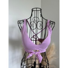 Shade Shore Tie Front Bralette Bikini Set- 34C/Hipster Bikini Bottom Small NEW