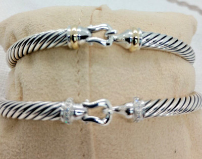 Preowned David Yurman Medium Buckle Bracelet Gold, 5mm Each sold separately