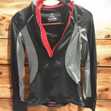 MPG Pullover Hoodie Activewear Black Pink XS Hidden Zipper Pockets Reflective