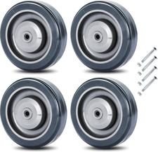 4 Pack Shopping Cart Replacement Wheels Kit 5-Inch Diameter Wheels with Axles Bo