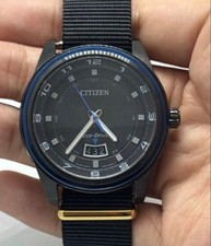 A1 CITIZEN Eco-Drive Watch Men Black Gold