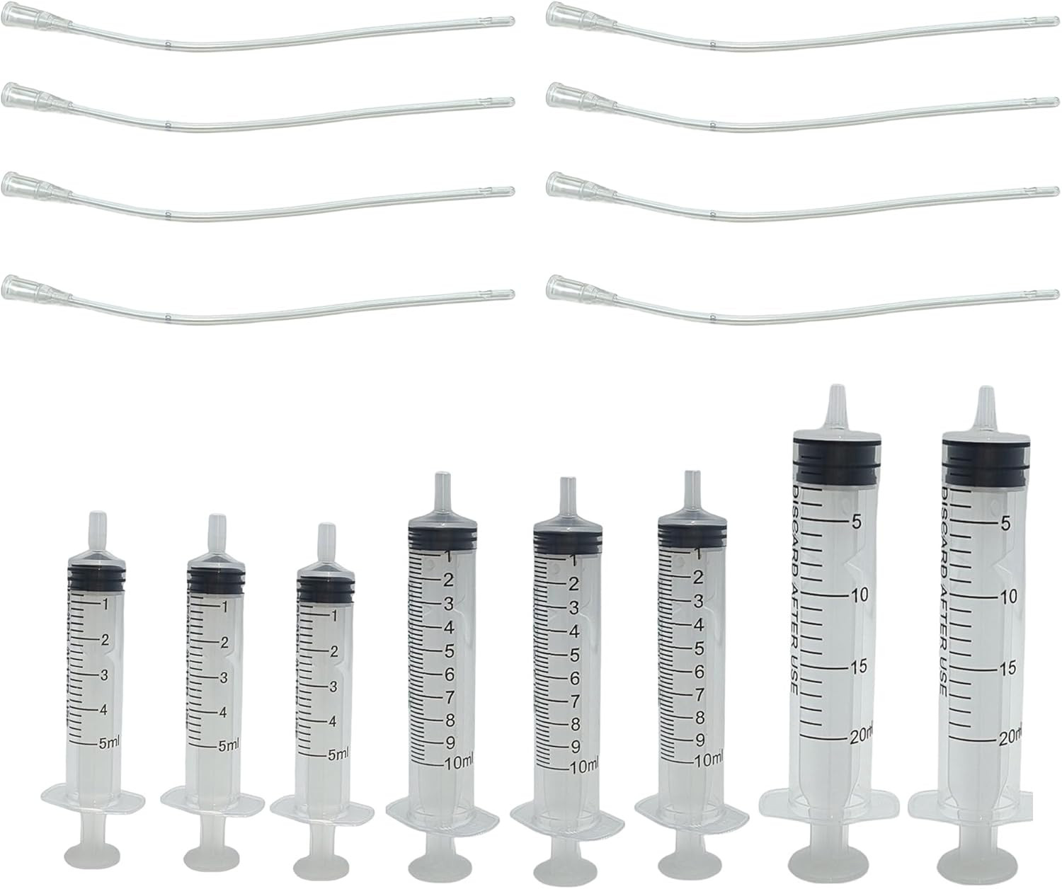 8Pcs Pet Bird Parrot Milk Feeding Syringe Set, Bird Hand Feeding Syringe with So