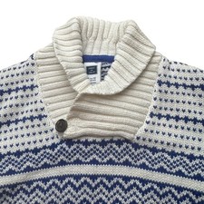 Janie and Jack Knit Shawl Collar Fair Isle Grandpa Sweater Size 6-12 Months