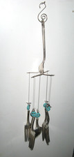 Folk Art Silverplate Wind Chimes Spoon & Fork Vintage Wind Chimes Hand Crafted B