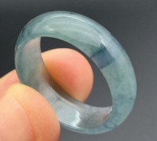 Video Certified Natural Blue Water A Jadeite Jade Circle Ring NO. 10.25 420121