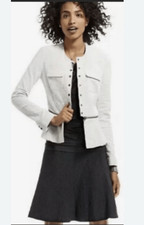 Cabi style 205 Black  White Zip Line Peplum Jacket 8