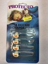 SET OF 4 Blue Ducks Safety Baby Diaper Pins Vintage Shower NEW Gift Duckie