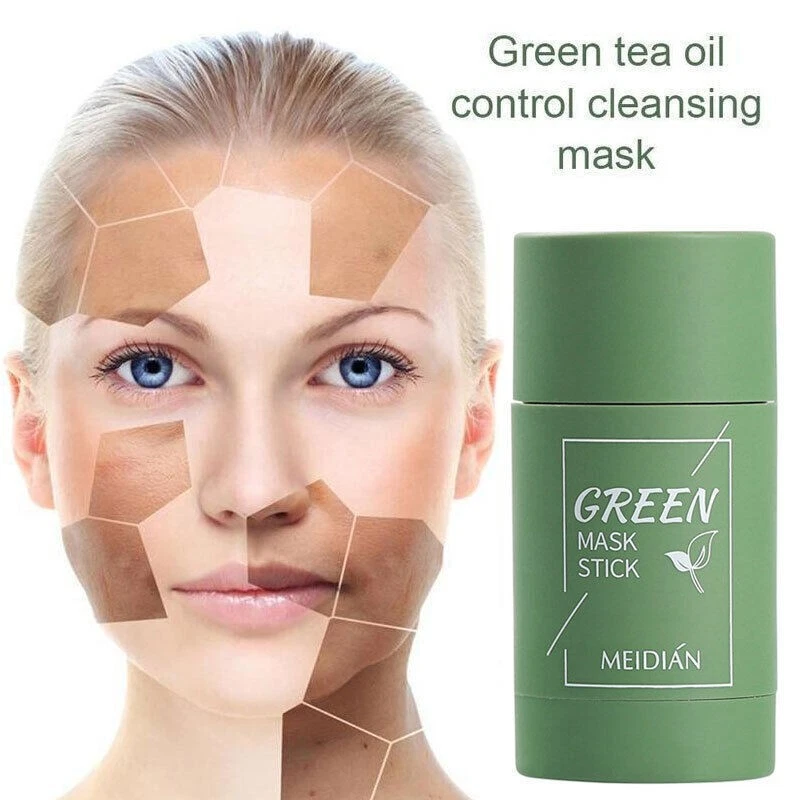 Green Tea Clay Cleansing Mask Stick Facial Deep Purifying Blackhead Acne Remover - Image 2 of 4