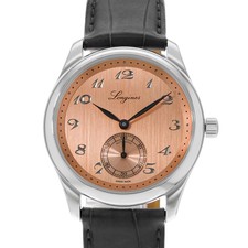 Longines Master Collection L2.843.4.93.2 38mm Salmon Steel Leather Mens Watch 